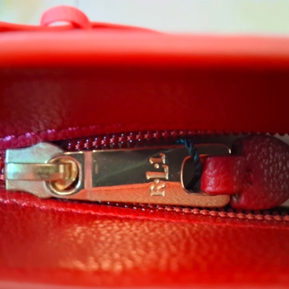 Lauren Ralph Lauren Red Tote Bag with Gold Accents - Picture 10 of 16